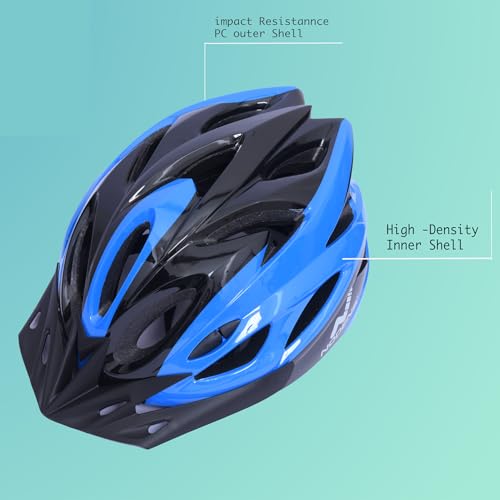 Nodens Cycle Helmet for Men & Women Cycling Helmet for Men and Boys Skating Helmet (Black/Blue, M) - Image 3