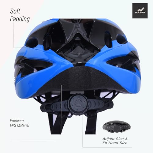 Nodens Cycle Helmet for Men & Women Cycling Helmet for Men and Boys Skating Helmet (Black/Blue, M) - Image 4