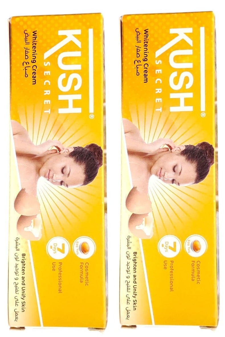 KUSH SECRET Two Pieces Of Whitening Cream With Egg Yolk Brighten And Unify Skin Tone 2x50 ml