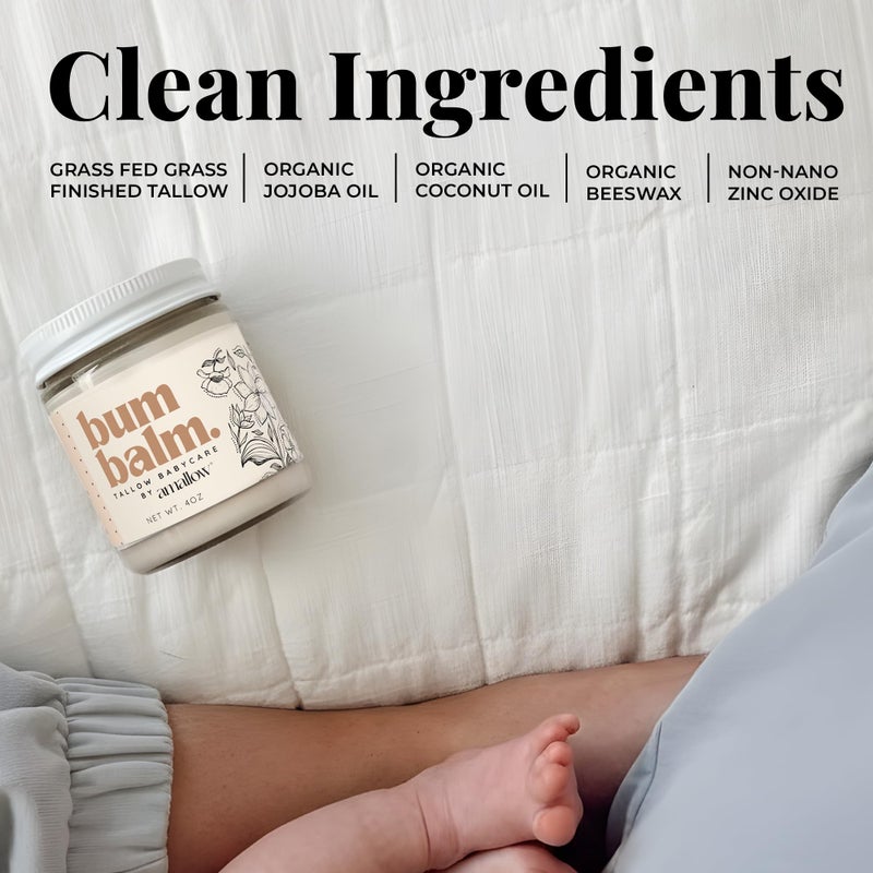 Amallow Baby Bum Balm - Diaper Area Cream for Sensitive, Rash-Prone Skin - Petroleum & Fragrance-Free - Gentle Moisturizing Balm - 4 oz - Image 3