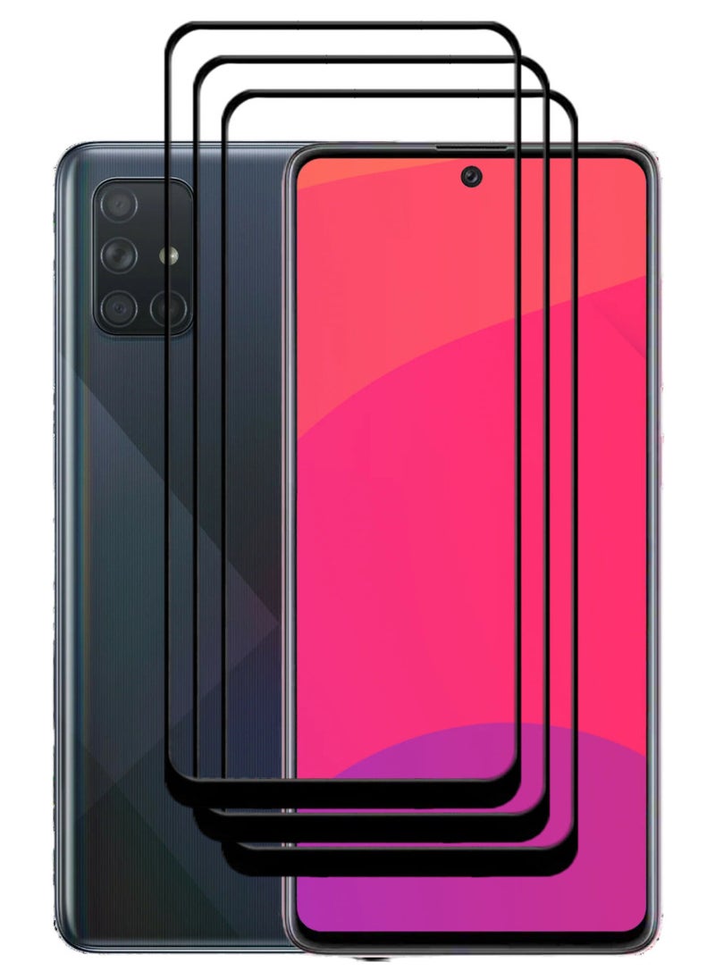 ACLIX 3 Pieces Antistatic ESD Dustproof Premium Quality High Definition Tempered Glass Screen Protector Designed For Samsung Galaxy A71 - Image 1