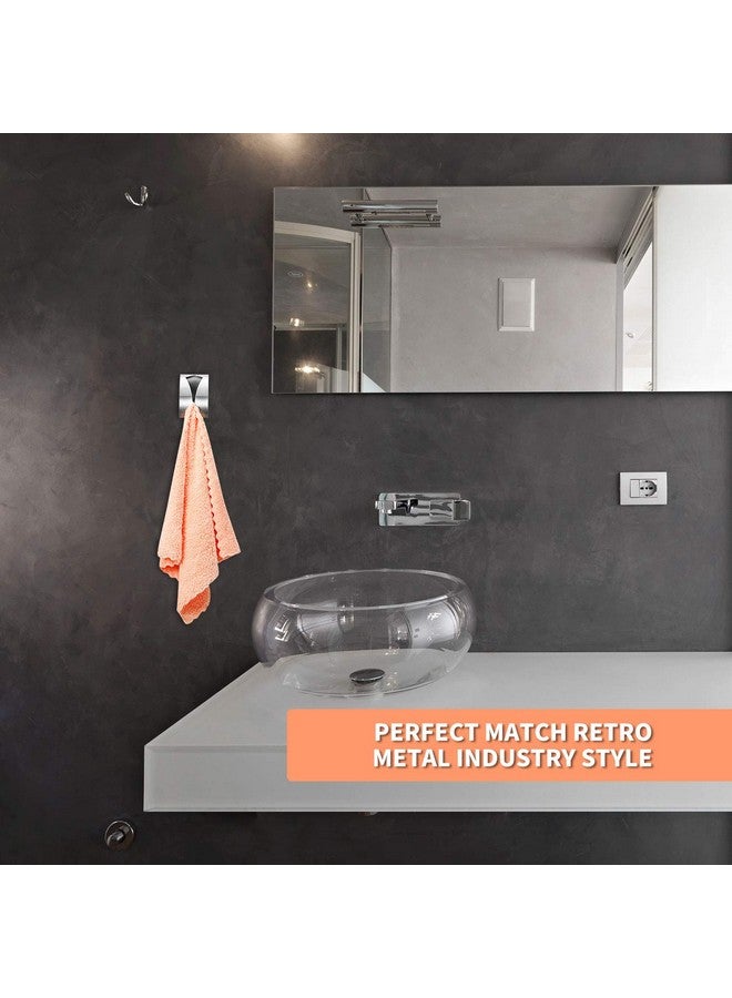 Boao 4 Pcs Self Adhesive Towel Hook Holder Grabber Stainless Steel Kitchen Dish Towel Hook Wall Mount Non Drilling Hangers Rack Hand Tea Holders for Bathroom Accesories Kitchen Gadgets (Silver) - Image 3