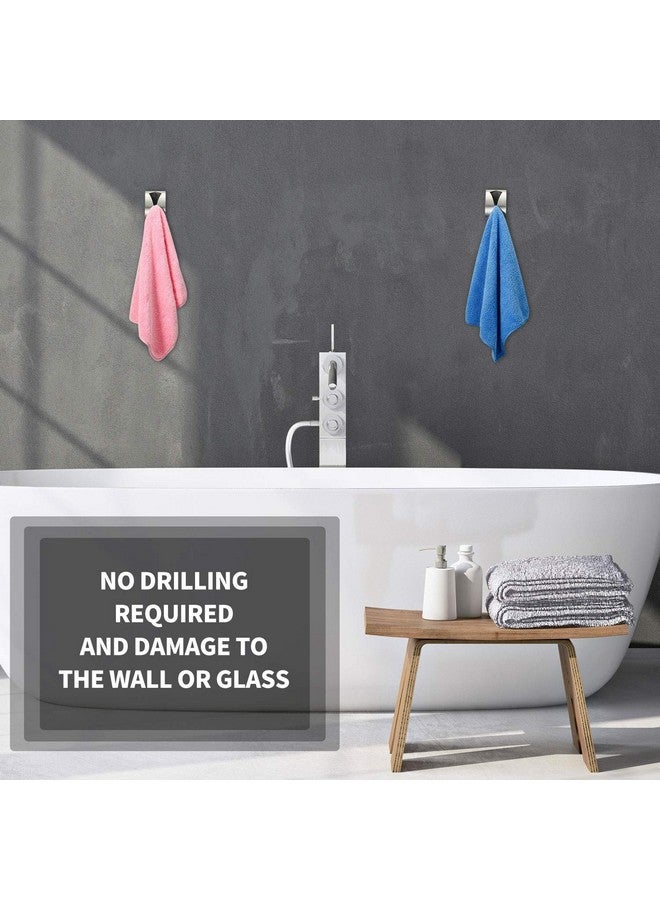 Boao 4 Pcs Self Adhesive Towel Hook Holder Grabber Stainless Steel Kitchen Dish Towel Hook Wall Mount Non Drilling Hangers Rack Hand Tea Holders for Bathroom Accesories Kitchen Gadgets (Silver) - Image 5