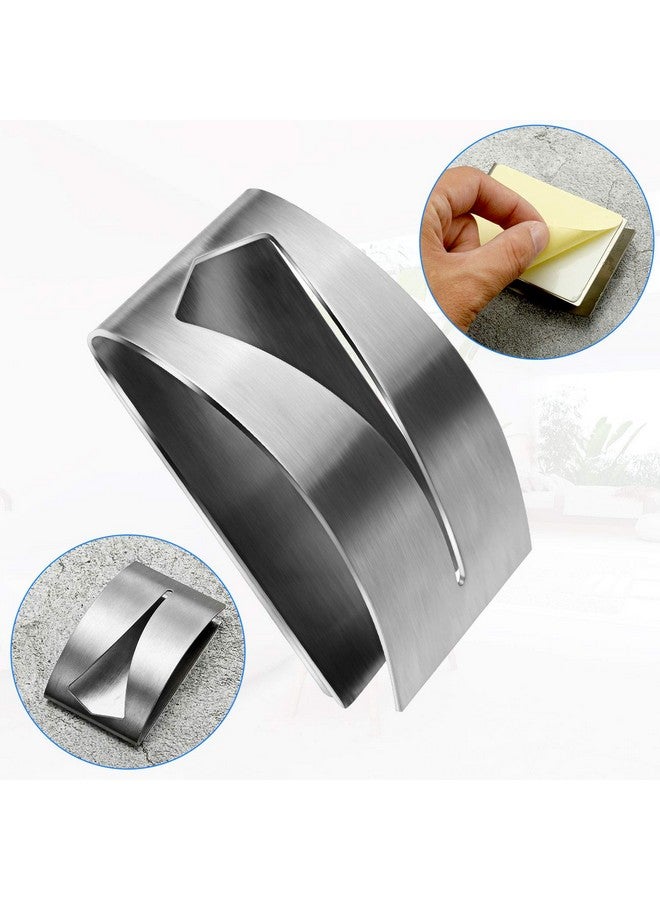 Boao 4 Pcs Self Adhesive Towel Hook Holder Grabber Stainless Steel Kitchen Dish Towel Hook Wall Mount Non Drilling Hangers Rack Hand Tea Holders for Bathroom Accesories Kitchen Gadgets (Silver) - Image 4