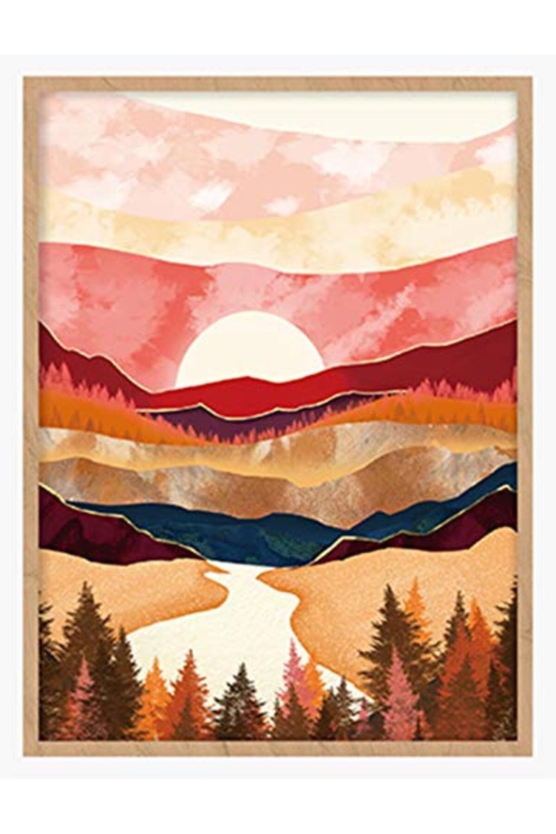 Yumknow Boho Mountain Wall Decor - Abstract Canvas Wall Art - Image 2