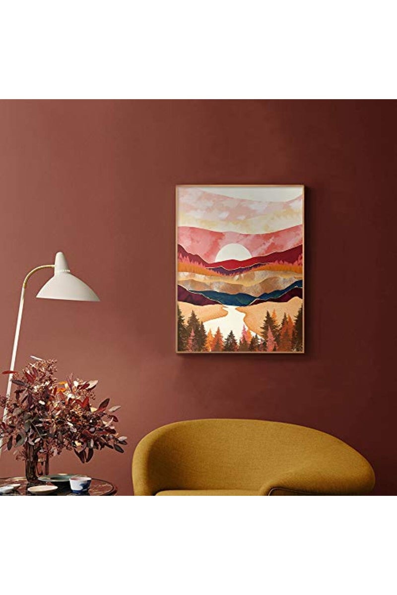 Yumknow Boho Mountain Wall Decor - Abstract Canvas Wall Art - Image 3