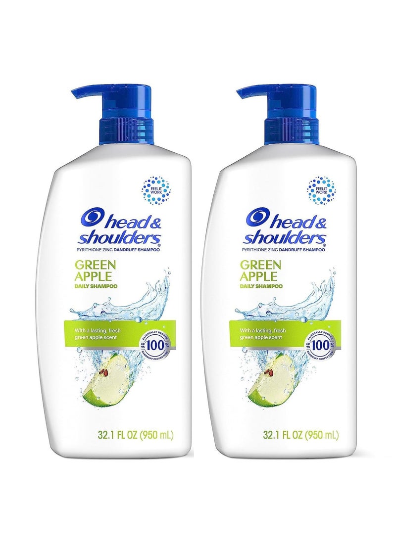 Head & Shoulders Head  Shoulders Dandruff Shampoo Clinically Proven Anti Dandruff  Scalp Care Treatment Fresh Green Apple Scent ParabenFree 321 Fl Oz Each 2 Pack 