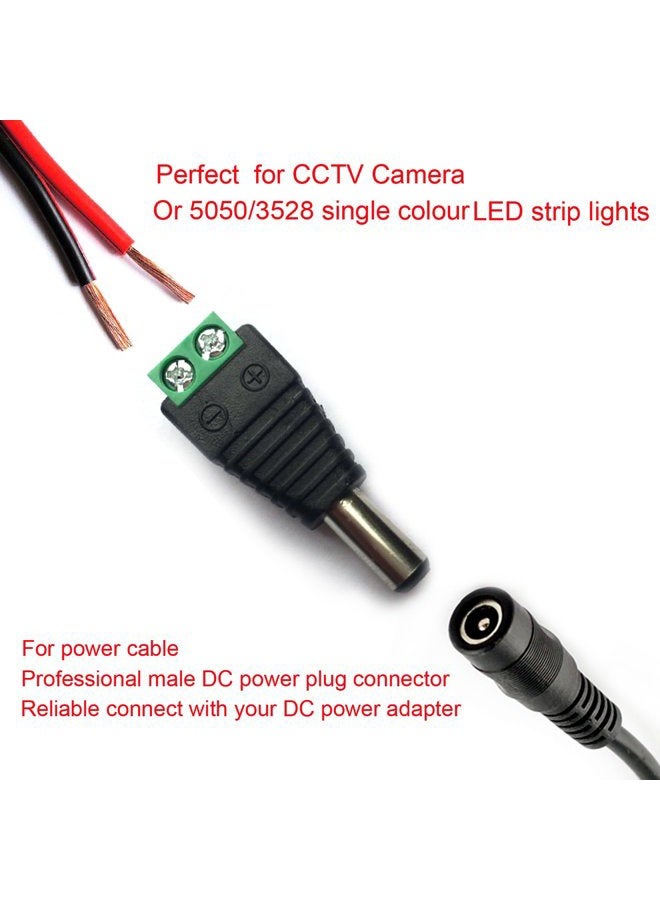 DAYKIT 10 Pairs 12V Male+Female 2.1x5.5MM DC Power Jack Plug Adapter Connector for CCTV Camera - Image 2