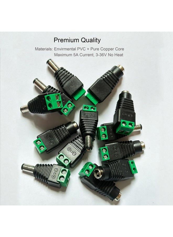DAYKIT 10 Pairs 12V Male+Female 2.1x5.5MM DC Power Jack Plug Adapter Connector for CCTV Camera - Image 4