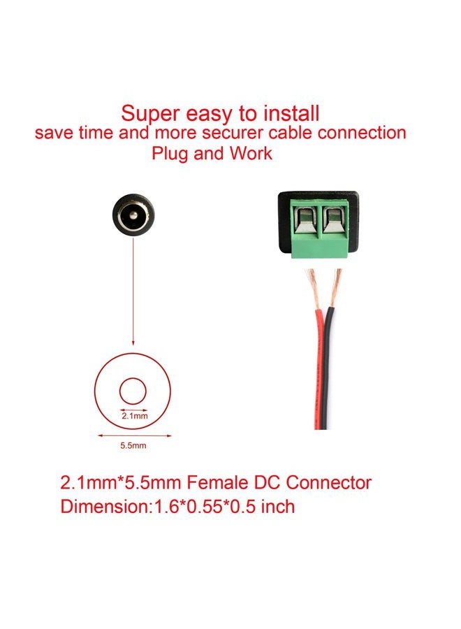 DAYKIT 10 Pairs 12V Male+Female 2.1x5.5MM DC Power Jack Plug Adapter Connector for CCTV Camera - Image 3