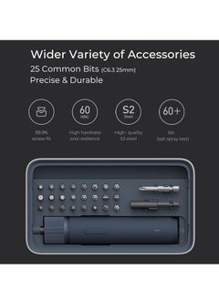 SYOSI Electric Screwdriver Kit 3.6V Cordless Screwdriver Set Upgraded Capacity Magnetic Case Lid Mechanical Knob 25 S2-Steel Bits Screwdriver Bit Sets Mini Screwdriver Set with Portable Case  - Image 3