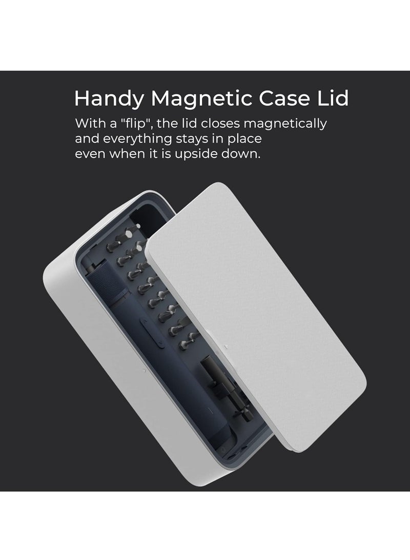 SYOSI Electric Screwdriver Kit 3.6V Cordless Screwdriver Set Upgraded Capacity Magnetic Case Lid Mechanical Knob 25 S2-Steel Bits Screwdriver Bit Sets Mini Screwdriver Set with Portable Case - Image 4