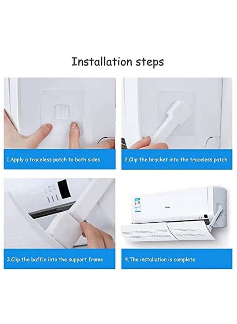 Arabest - Retractable Air Conditioner Deflector, Split AC Air Conditioning Baffles, Adjustable Anti Direct Blowing Windshield Wing - Image 1
