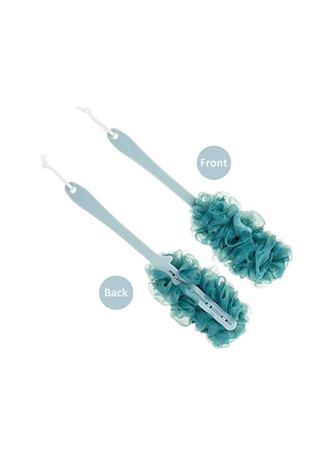 Zaboon Scrubber For Shower With Long Handle Pink And Green Pack Of 2 - Image 2