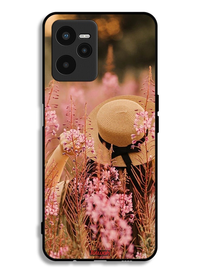 Tolwak Realme C35 Protective Case Cover Hat Girl In Flowers - Image 2