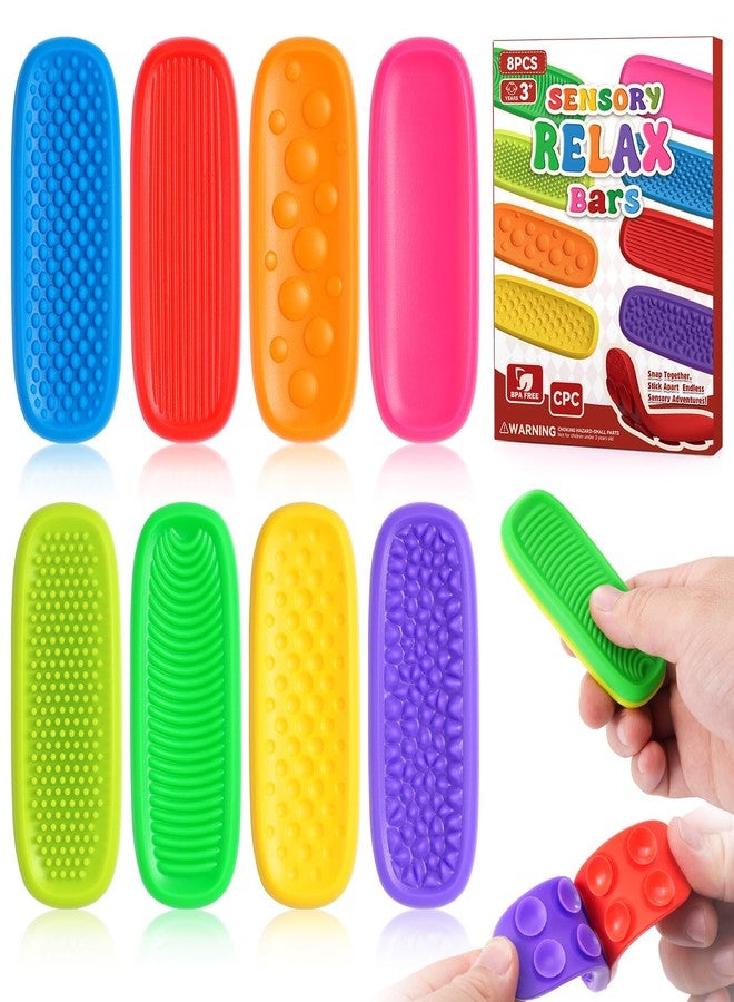 DODOLOL Sensory Fidget Toys for Kids Adults 8 Pack Sensory Strips for Autism,ADHD and Anxiety Relief Items for Adults. Quiet Suction Toys for Autism, Stress -Relief Fidgets Calm Strips,Worry Stones Desk Toys - Image 1