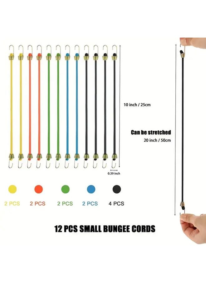12pcs Rubber And Metal Elastic Cords With Hooks 10 Inch Adjustable For Luggage Car Roof Rack - Image 3
