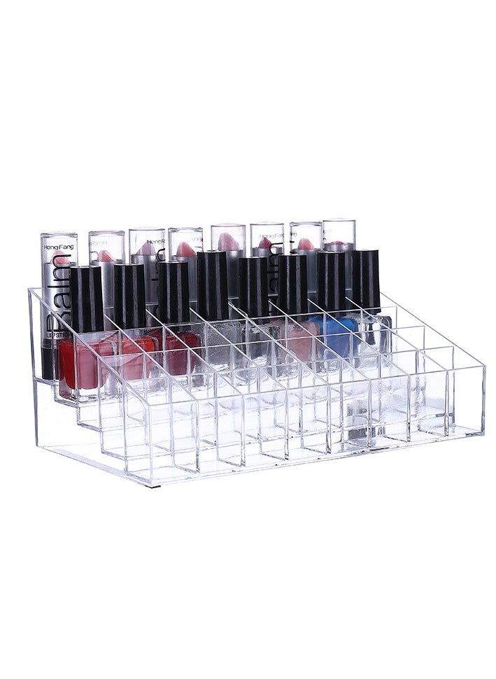 KUYING Lipstick Holder, 40 Spaces Acrylic Lipstick Organizer Display Stand Cosmetic Makeup Organizer for Lipstick, Brushes, Bottles, and More  - Image 3