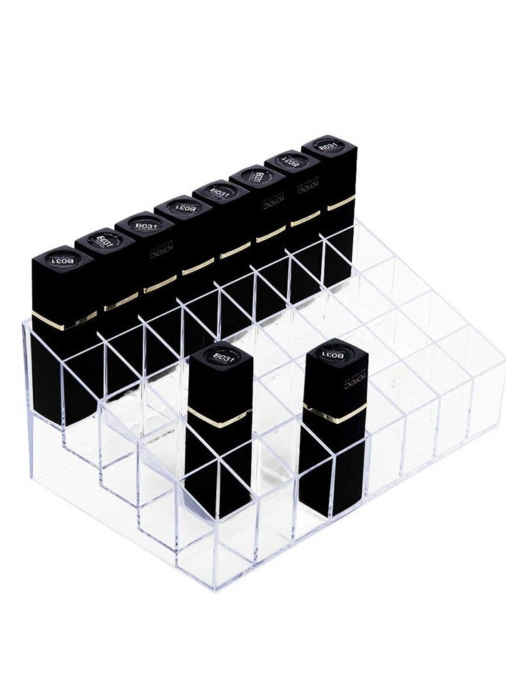 KUYING Lipstick Holder, 40 Spaces Acrylic Lipstick Organizer Display Stand Cosmetic Makeup Organizer for Lipstick, Brushes, Bottles, and More  - Image 4