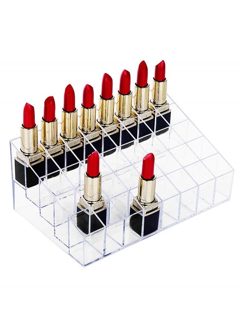 KUYING Lipstick Holder, 40 Spaces Acrylic Lipstick Organizer Display Stand Cosmetic Makeup Organizer for Lipstick, Brushes, Bottles, and More  - Image 5