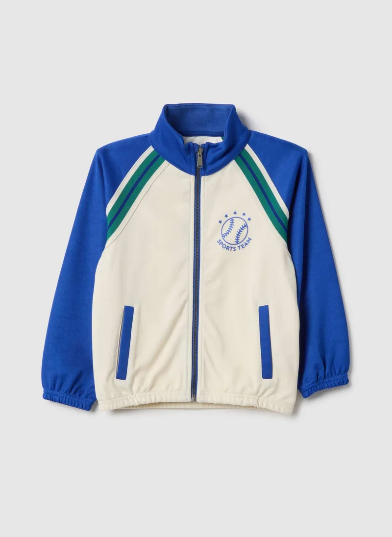 او في اس سويت شيرت بسحاب للأطفال من مزيج القطن متعدد الألوان من