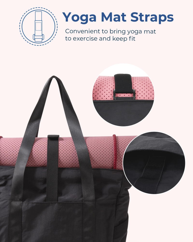 BAGSMART Tote Bag for Women with Zipper, Gym Tote with Compartments, Laptop Work Tote Nurse Dance Yoga Bag for Sport, Travel - Image 4