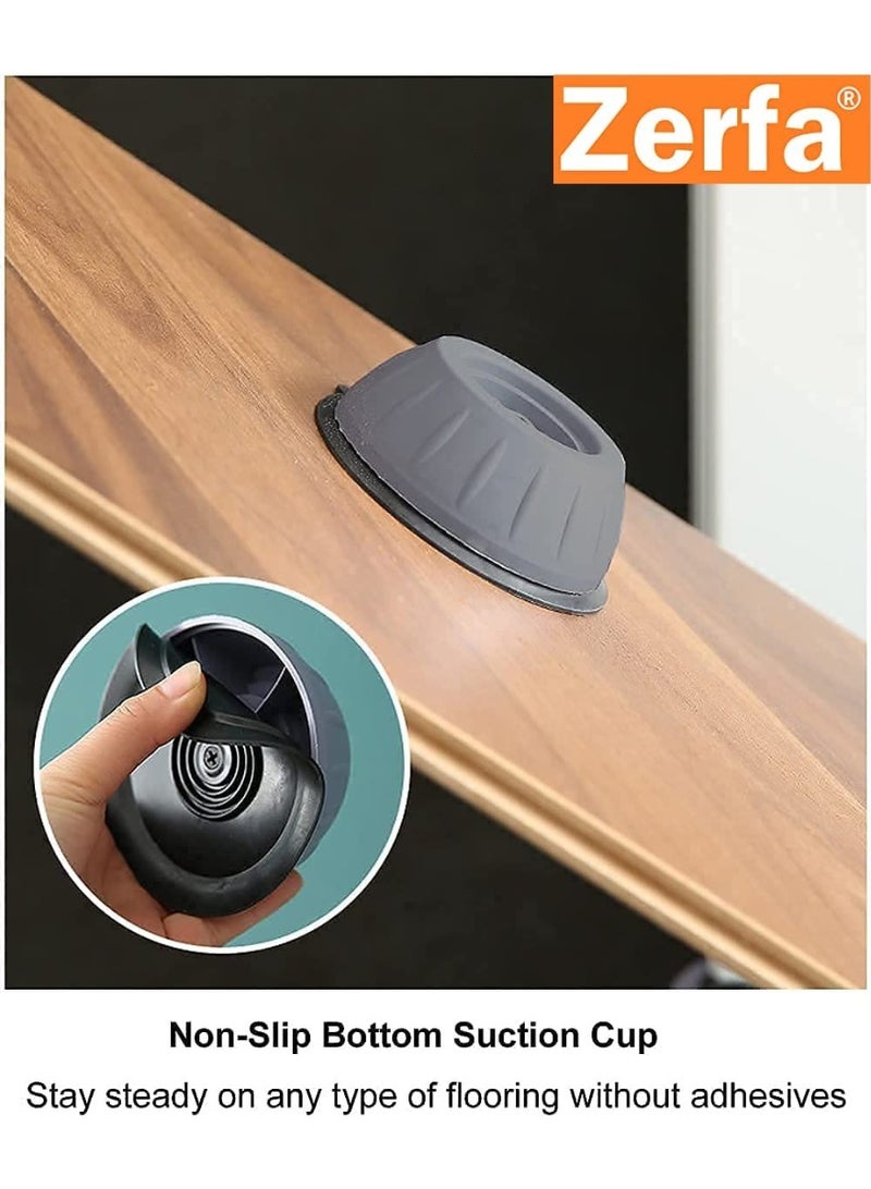 Zerfa وسادات Zerfa® المضادة للاهتزاز للغسالة مع كوب شفط، ووسادات دعم الغسالة والمجفف للثلاجة، ووسادات تسوية مضادة للمشي، وممتص للصدمات وإلغاء الضوضاء، وقاعدة رفع الأثاث (4 قطع، حجم كبير) - Image 5