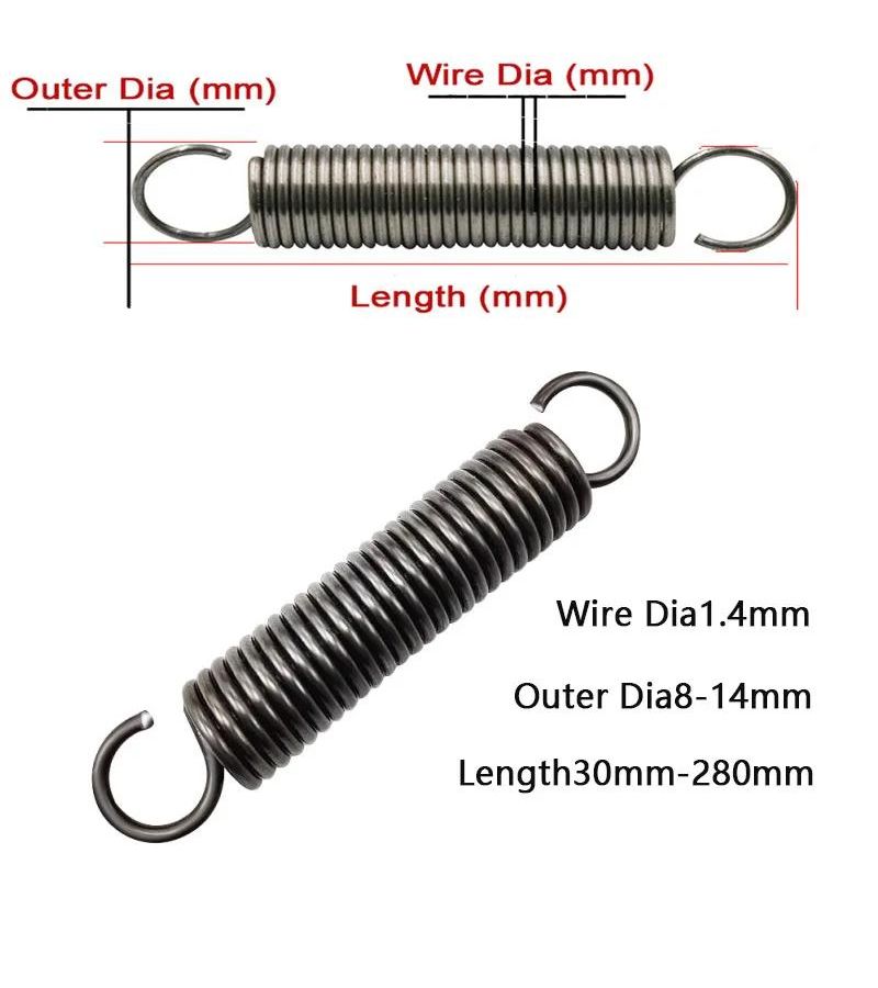 Double Hook Tension Spring Stainless Steel 2 0x11x50mm Small Size - Image 4