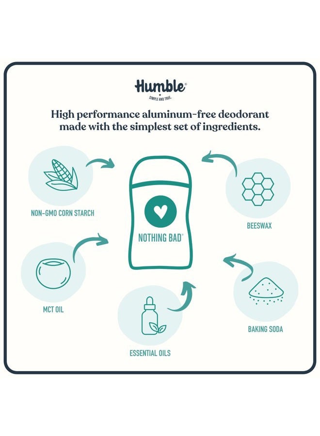 HUMBLE SIMPLE AND TRUE. مزيل العرق خالي من الألمنيوم من هومبل براندز - تركيبة أصلية. تحكم طويل الأمد في الروائح مع بيكربونات الصوديوم والزيوت الأساسية، مجموعة متنوعة، 3 عبوات - Image 3