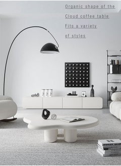 Merry Moments Cloud Coffee Table Cafe Table Sofa Side Table End Table Snack Table Fashion Design for Living Room Bedroom Office Retail with Legs Base H30xL70xW100 cm  - Image 2