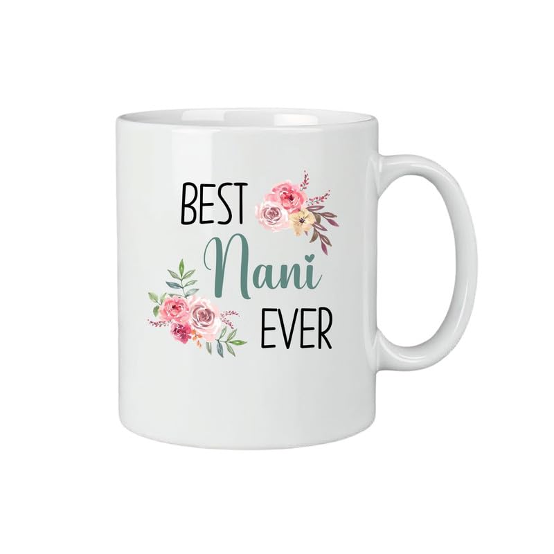 KNITROOT Ceramic Coffee Mug Microwave Safe Best Nani Ever Rose Print Premium Ceramic Mug Tea Mug Milk Mug Cup for Gift Best Return Gift Best Gift White Mug 250ml85oz - Image 2