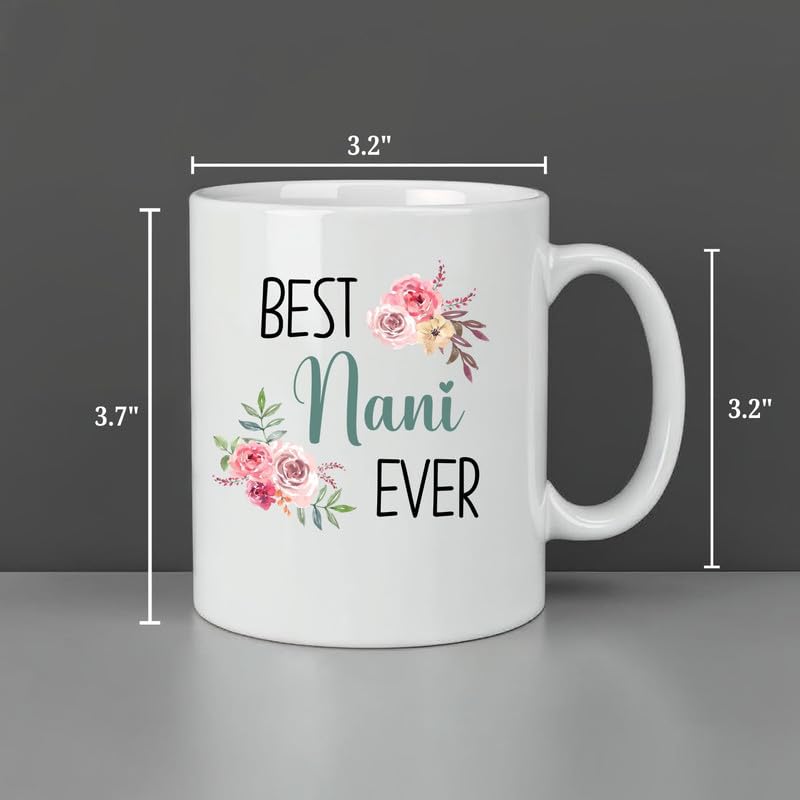 KNITROOT Ceramic Coffee Mug Microwave Safe Best Nani Ever Rose Print Premium Ceramic Mug Tea Mug Milk Mug Cup for Gift Best Return Gift Best Gift White Mug 250ml85oz - Image 3