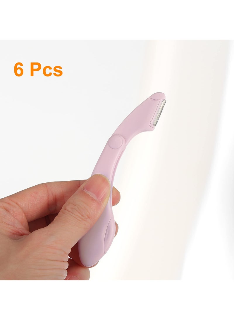 Zikra 6Pcs Mini Eyebrow Razor for Women, Facial Razor Brow Shaper Eyebrow Trimmer Tool for Hair Remover, ABS Stainless Steel (Pink and Purple) - Image 5
