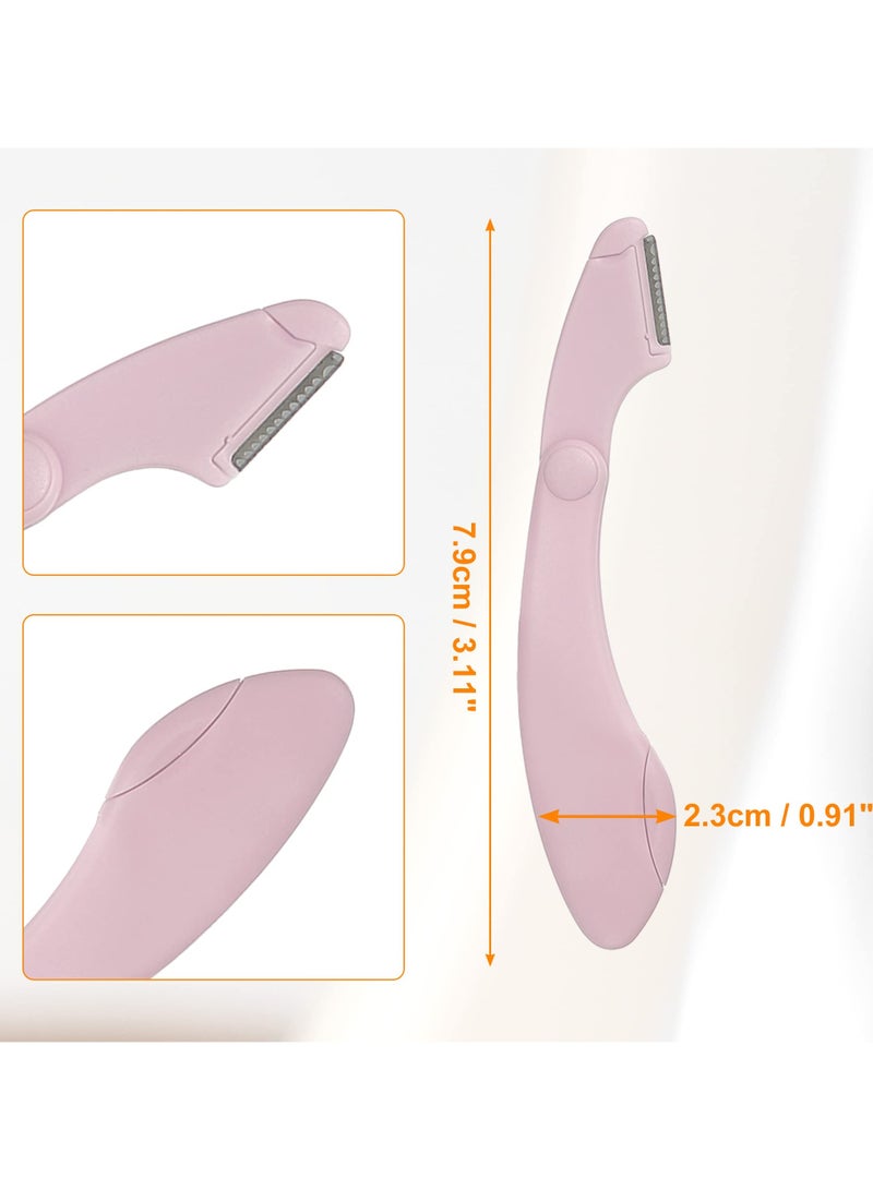 Zikra 6Pcs Mini Eyebrow Razor for Women, Facial Razor Brow Shaper Eyebrow Trimmer Tool for Hair Remover, ABS Stainless Steel (Pink and Purple) - Image 4