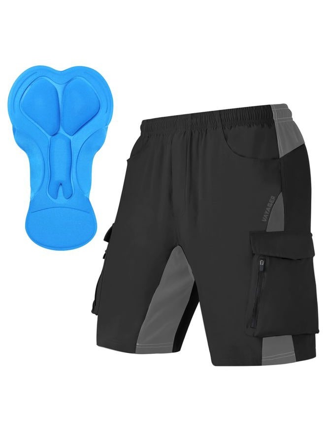 VAYAGER Men's Mountain Bike Shorts 3D Padded Bicycle MTB Shorts Loose-fit Lightweight MTB Cycling Shorts - Image 1