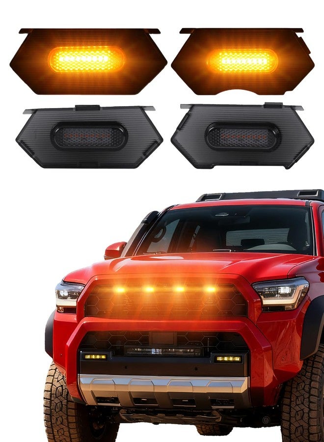 OKLSG Front Bumper LED Grill Lights for 2025 2026 Toyota 4Runner TRD Pro Trailhunter Raptor Marker Lights Bars 6th Gen 4Runner Exterior Accessories (Yellow) - Image 1