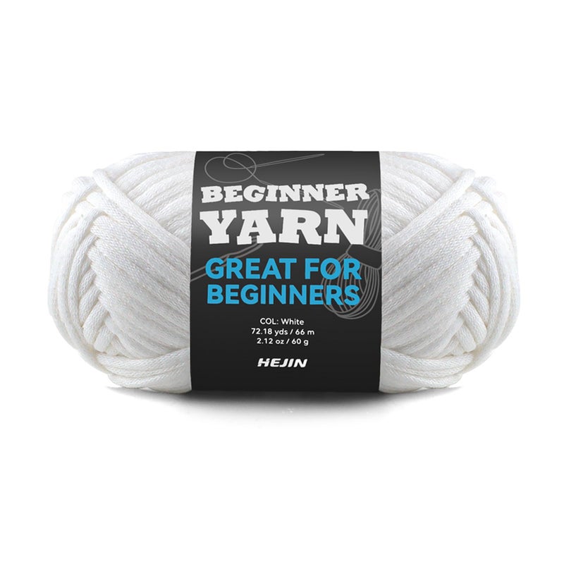 60g White Yarn for Crocheting and Knitting66m 72yds Cotton Yarn for Beginners with EasytoSee StitchesWorstedWeight Medium 4CottonNylon Blend Yarn for Beginners Crochet Kit Making