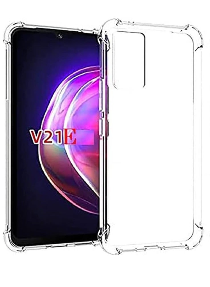 جراب شفاف بزوايا مضادة للصدمات من البولي يوريثين المقاوم للحرارة لموبايل فيفو V21e /  Vivo V21eمن تين تك – شفاف