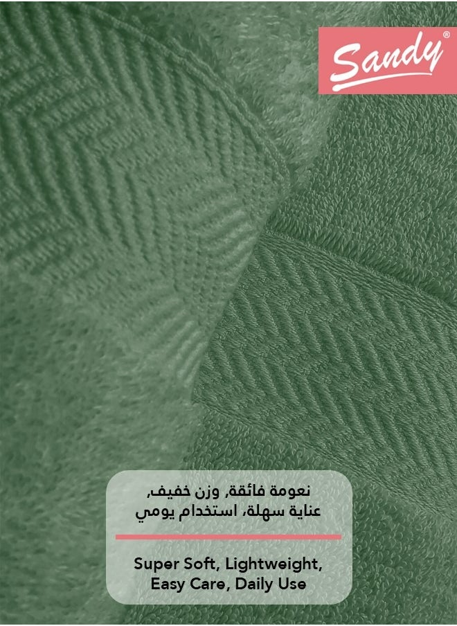Sandy - Sandy 100% Cotton Luxury Bath Towel for Face, Ideal for Daily Use, Quick Dry, High Absorbent and Super Soft 70x40 cm, Olive - Image 1