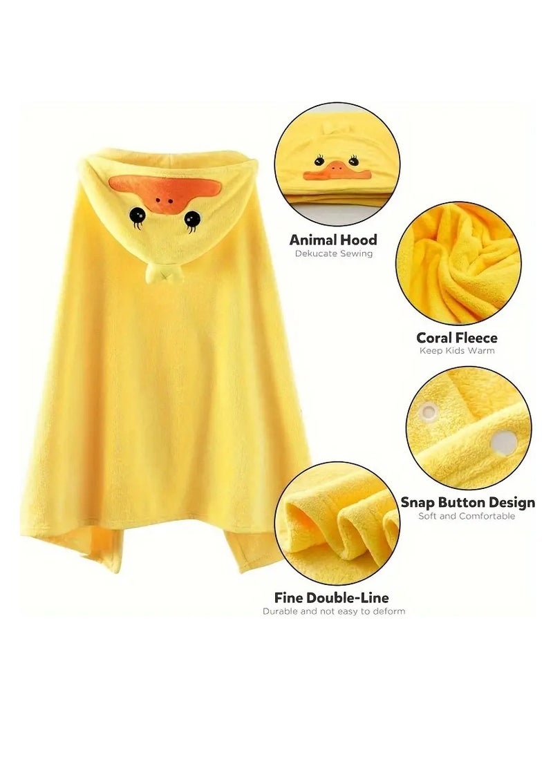 Gonice Soft Hooded Bath Towel, Absorbent Cartoon Duck Pattern Bathrobe  - Image 3