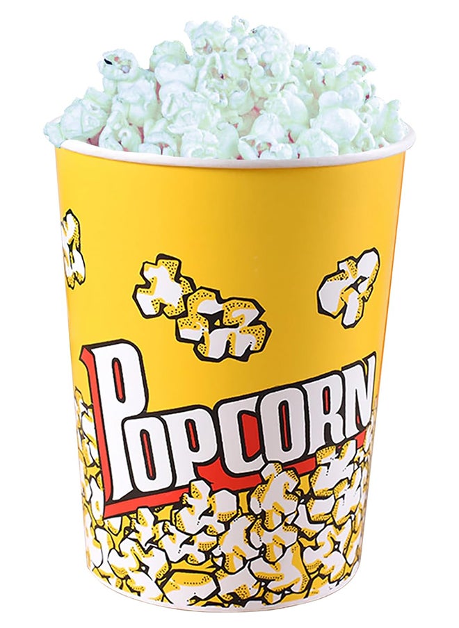 Home Pro Retro Style Plastic Popcorn Cup For Movie Night Popcorn Bucket Movie Popcorn Containers Perfect For Carnival Circus Party (Yellow - 4L)  - Image 1