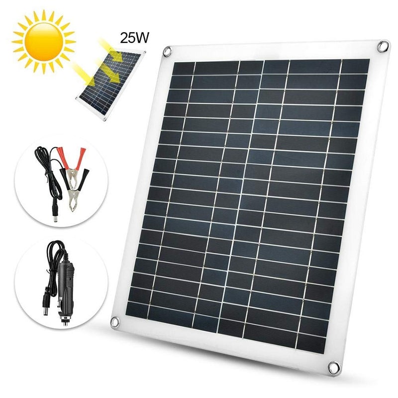 comfrt 25W Flexible Solar Panel,New Waterproof Flexible Polycrystalline Solar Panel Charger Outdoor para barcos, autocaravanas, caravanas y sistemas de desagüe - Image 2