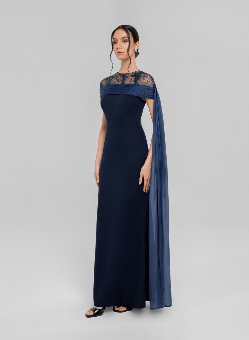 CHASE Crew Neck Mesh Detailed Maxi Dress - Image 4