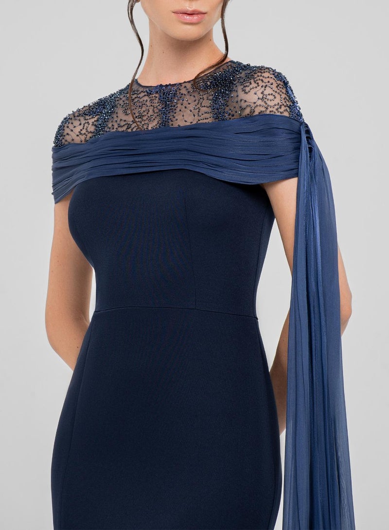 CHASE Crew Neck Mesh Detailed Maxi Dress - Image 3