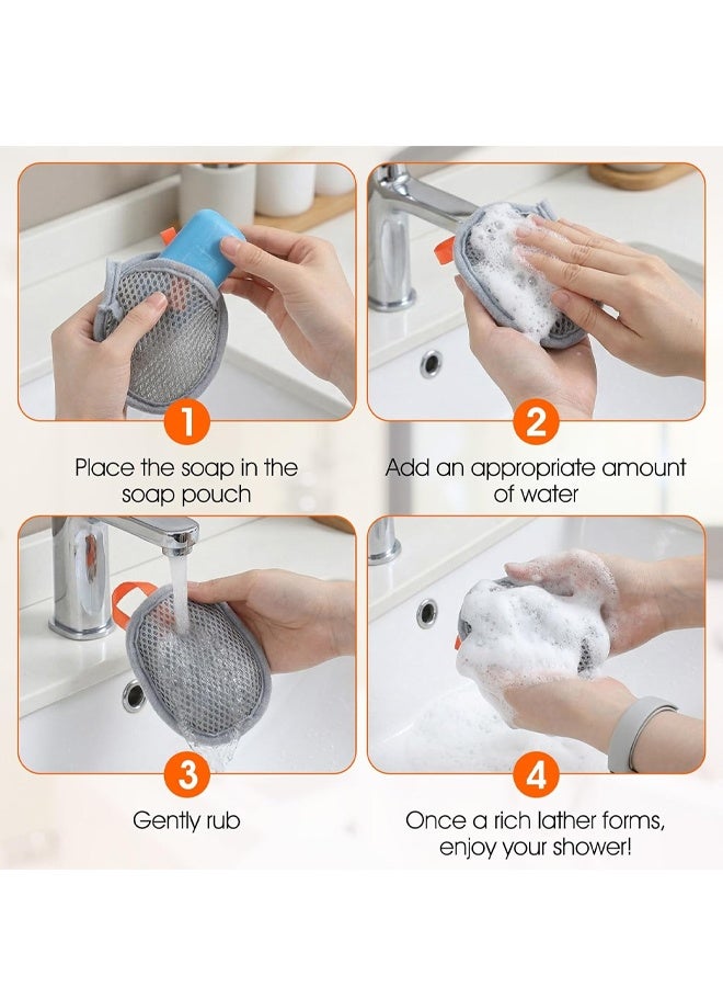 2Pcs Double Layer Mesh Soap Bag Exfoliating Foaming Soap Saver Shower Tool - Image 2