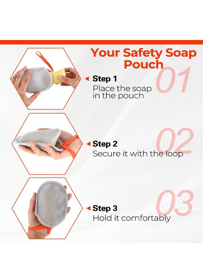 2Pcs Double Layer Mesh Soap Bag Exfoliating Foaming Soap Saver Shower Tool - Image 4