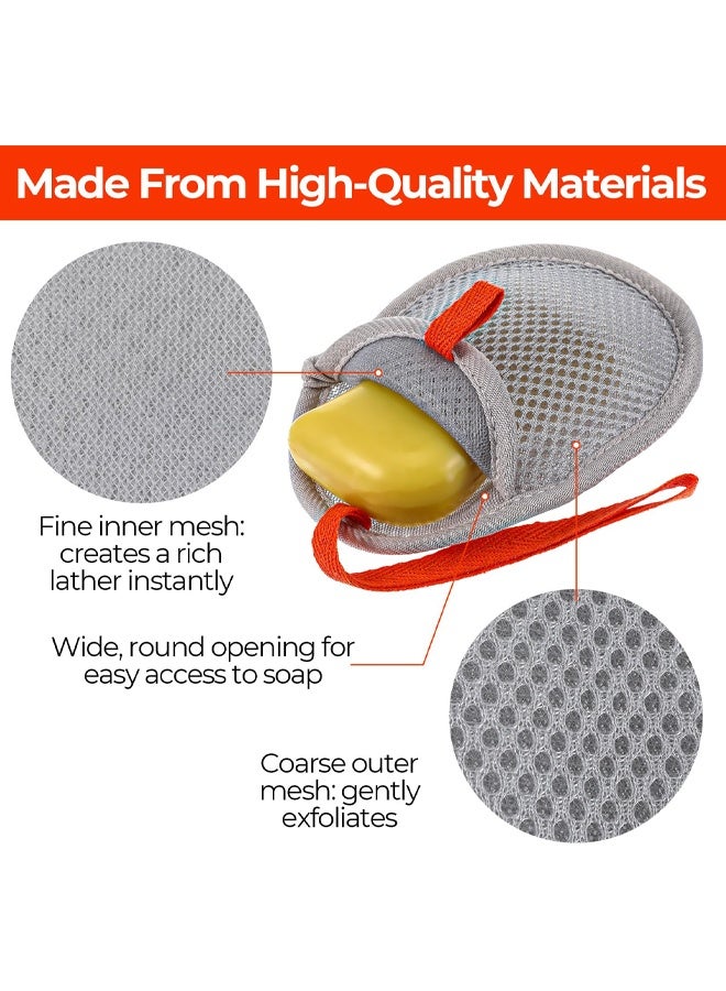 2Pcs Double Layer Mesh Soap Bag Exfoliating Foaming Soap Saver Shower Tool - Image 3
