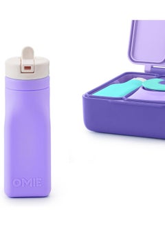 OMIE Omie OmieBox Reusable Silicone Water Bottle - 8.7 oz, Straw Top, BPA-Free & Phthalate-Free, Leak-Proof (Purple)  - Image 1