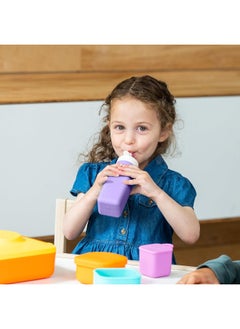 OMIE Omie OmieBox Reusable Silicone Water Bottle - 8.7 oz, Straw Top, BPA-Free & Phthalate-Free, Leak-Proof (Purple)  - Image 3