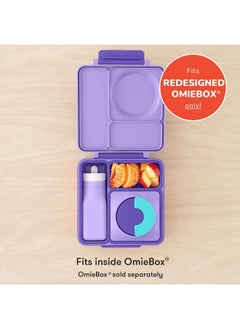 OMIE Omie OmieBox Reusable Silicone Water Bottle - 8.7 oz, Straw Top, BPA-Free & Phthalate-Free, Leak-Proof (Purple)  - Image 2